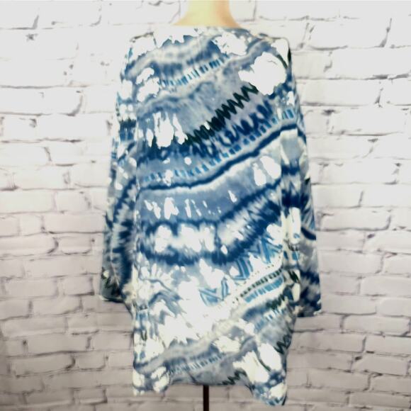 Johnny Was Biya Tunic Watercolor Abstract 100% Silk Oversized Blouse Top - Picture 2 of 6